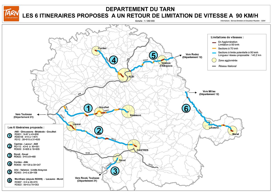 Les 6 itinéraires pour un retour aux 90 km/h